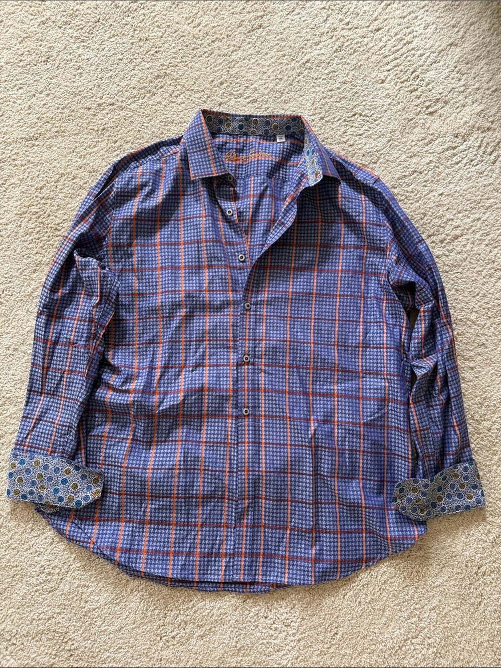 Men's Robert Graham Blue Plaid Button-Up Shirt